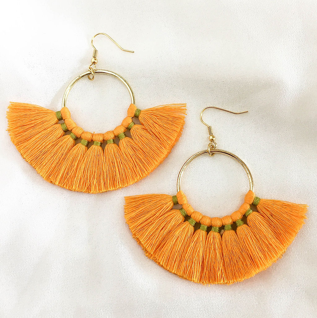 Aretes Flamenco Naranja