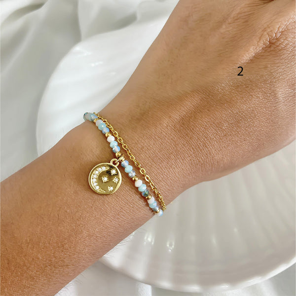 Pulsera luna y estrellas