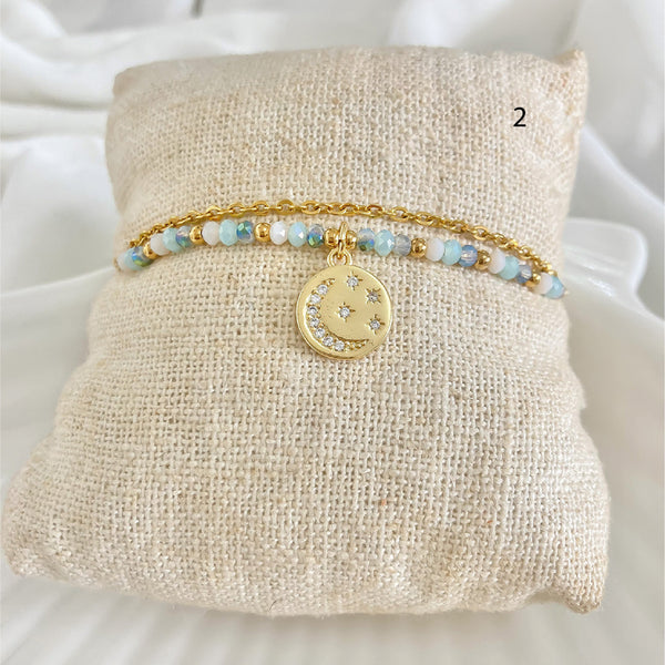 Pulsera luna y estrellas